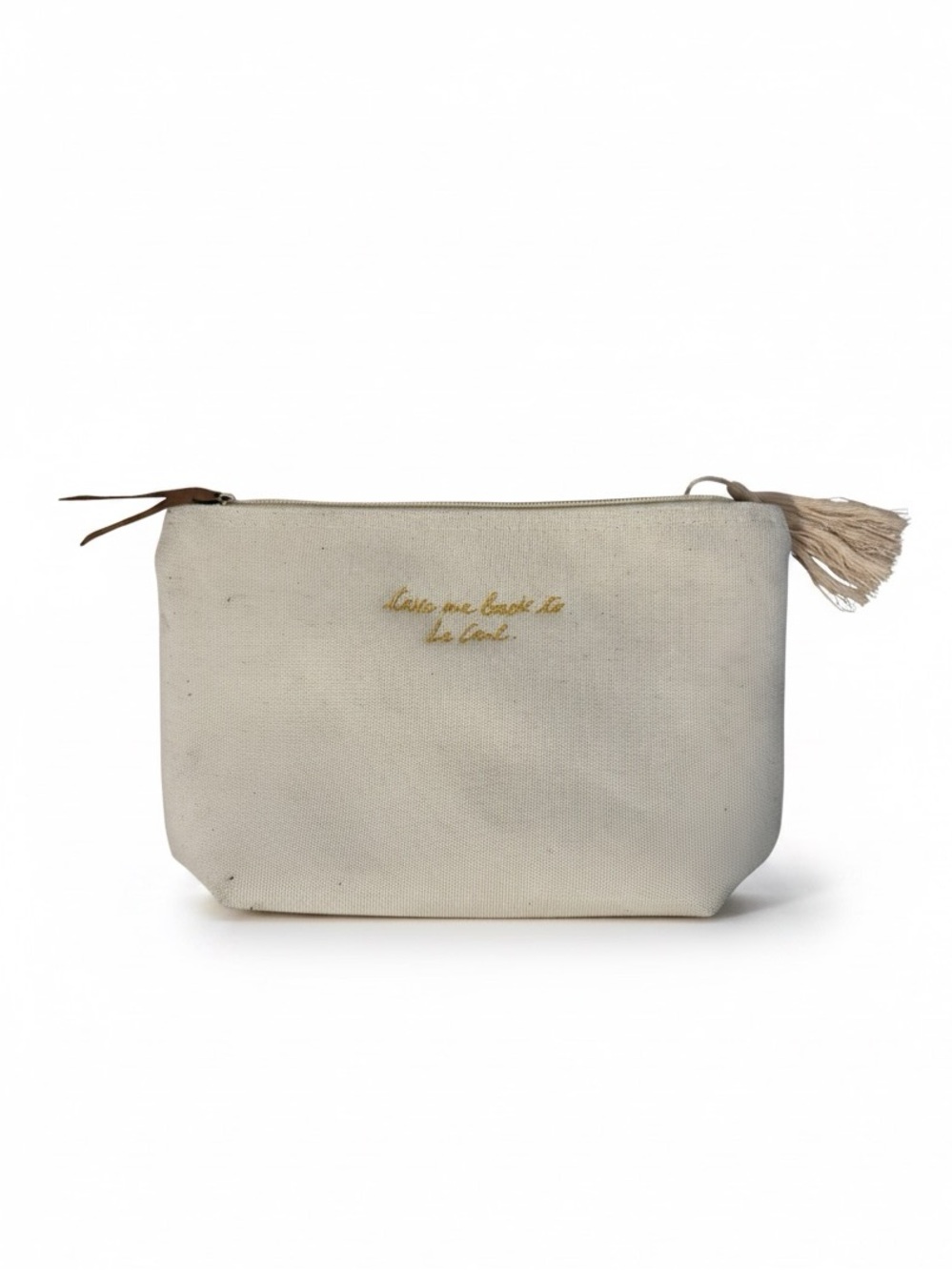 Canvas Tassel Cosmetic Pouch in Cream Saint Barths